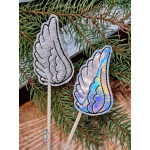 ADVENTSKALENDER 24. Dezember - Stickserie ITH - Engelsflügel LineArt Doodle Anhänger Stabdatei Appli